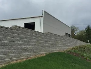 side view of building and wall